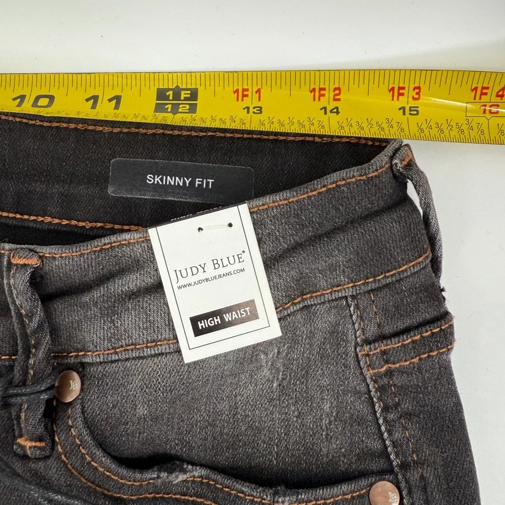 Judy Blue High Waist Skinny Jeans Black Wash Denim Women's Size 11/30 NEW - Picture 6 of 10